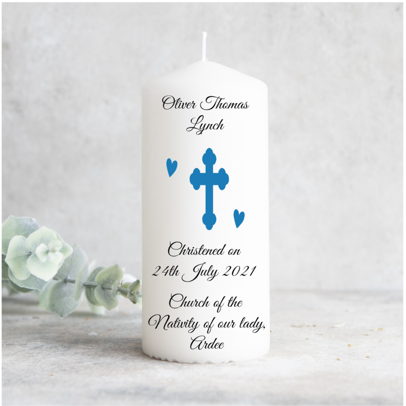 Christening Candle Blue/Pink