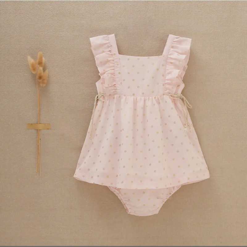 Pink Baby Girl's Dress with Ruffle...