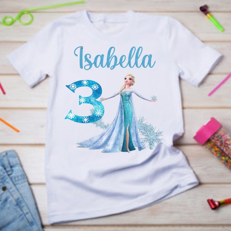 Personalised Birthday T-shirt Elsa