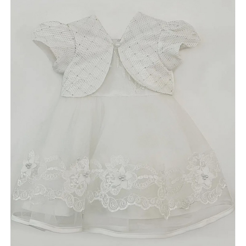 Samantha White Baby Dress/Jacket with...