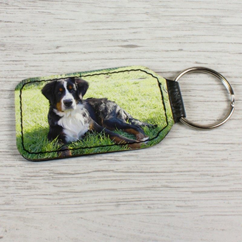 Personalised Photo LEATHER KEY RING –...