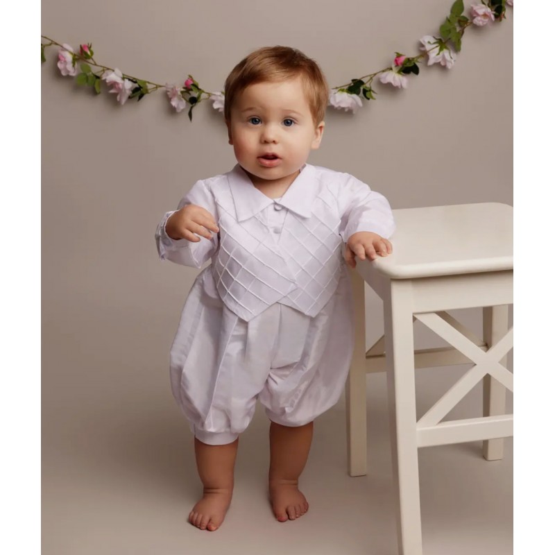 Christening Boys Romper with Hat....