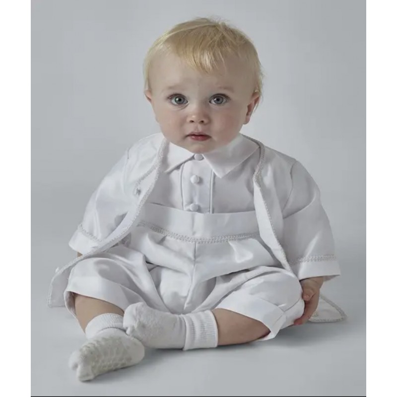 3 Piece Boys Christening Set, Jacket,...