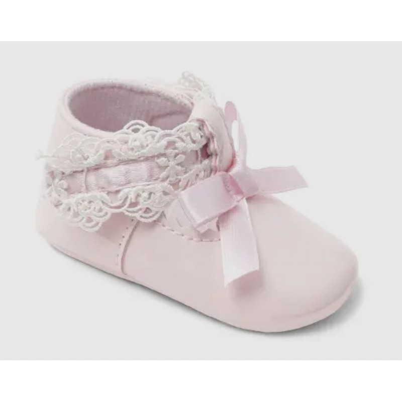 Baby Girl Soft Sole Pram Shoes -...