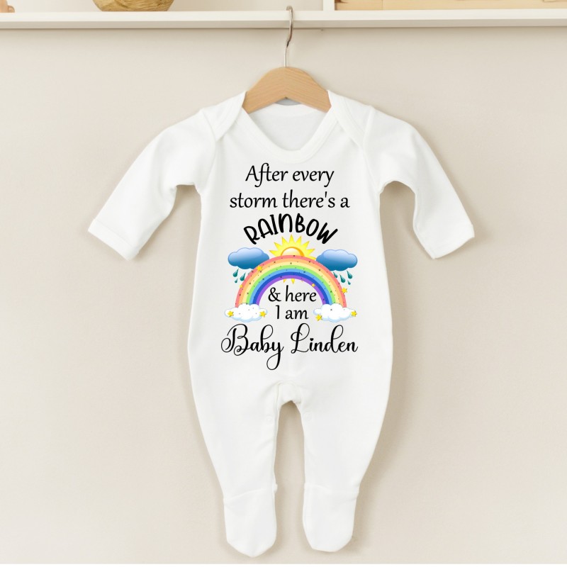 Personalised Baby Grow Rainbow