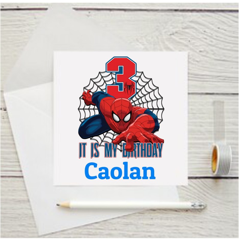 Personalised Birthday Card Spider Man