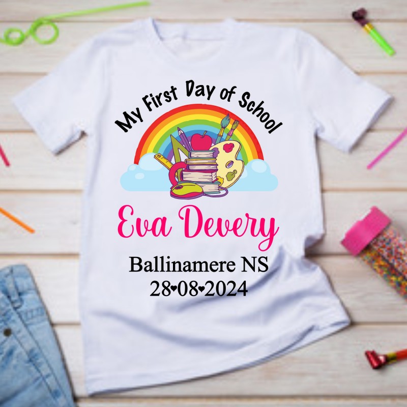 Personalised First Day of School T-shirt