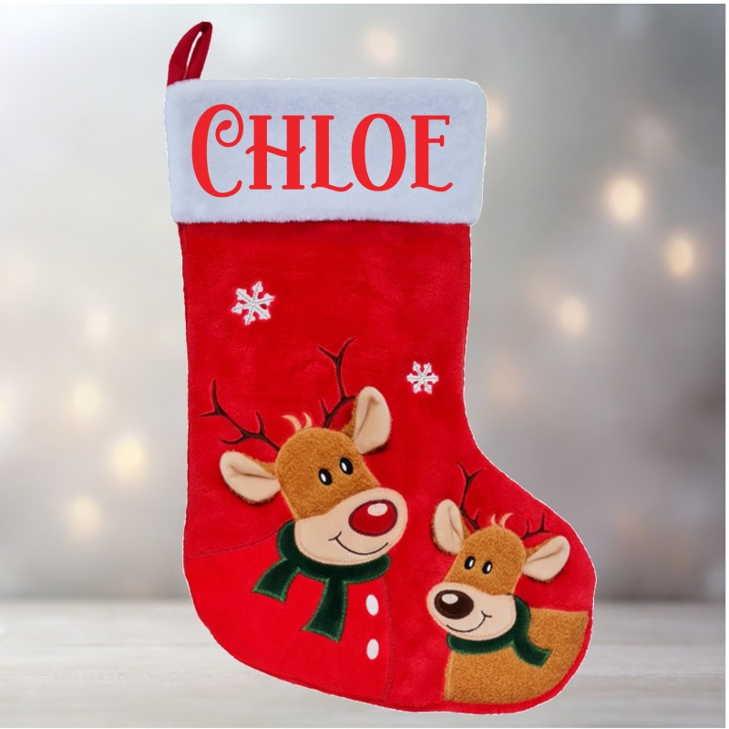 Personalised Reindeer Stocking Name