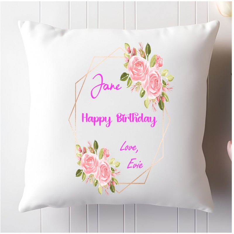 Personalised Cushion 'Happy Birthday'