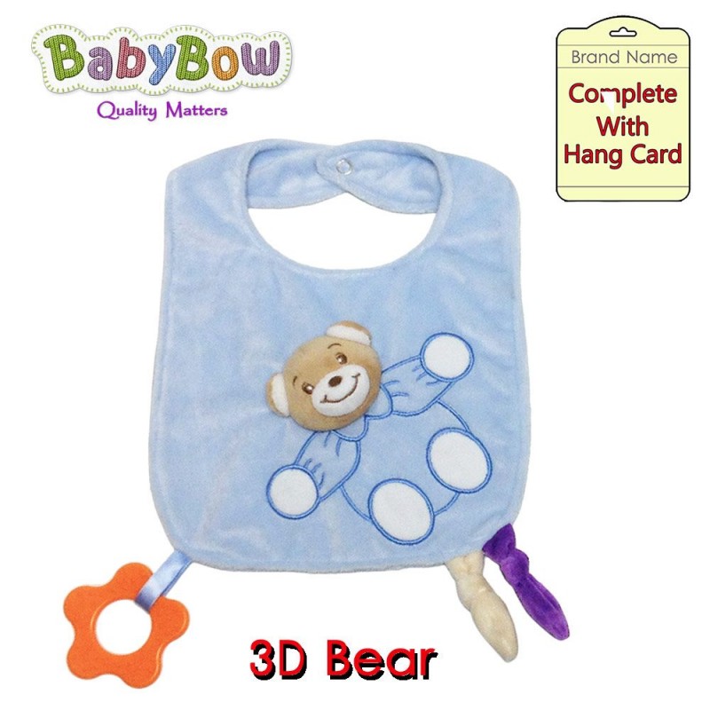 Soft Bear Teether Bib Blue