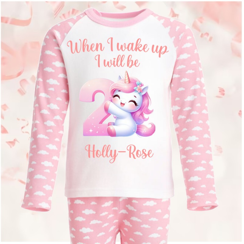 Personalised Birthday Pjs Unicorn