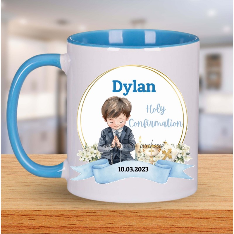 Personalized Confirmation Mug Blue