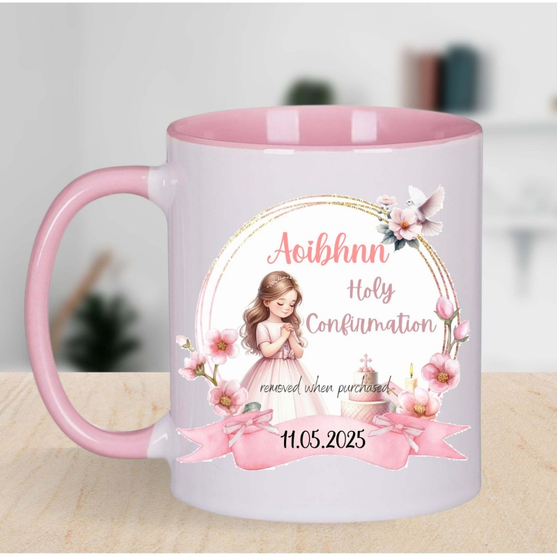 Personalized Confirmation Mug Pink