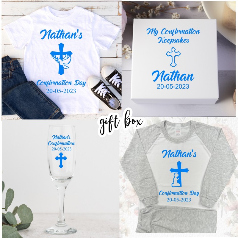 Personalised Confirmation Gift Box Blue