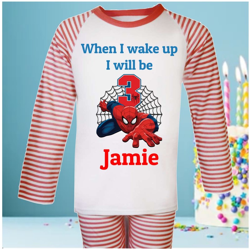 Personalised Birthday Pjs Spider-Man