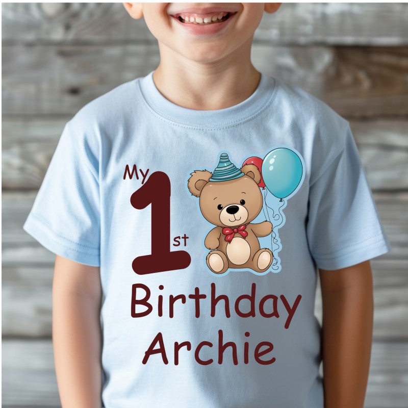 Personalised Birthday T-shirt Teddy