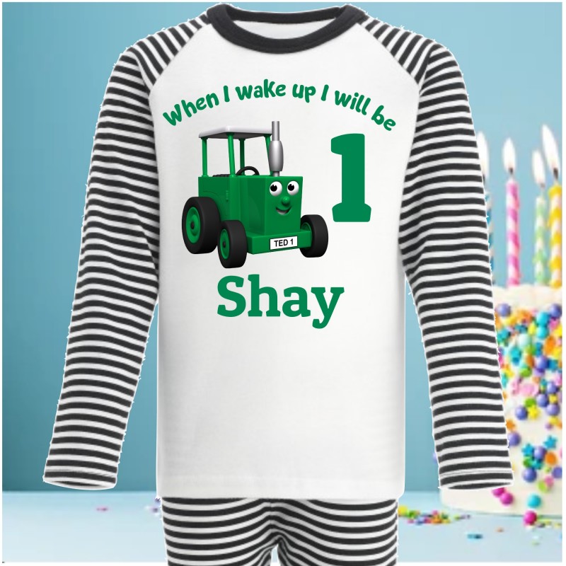 Personalised Birthday Pjs Tractor Ted