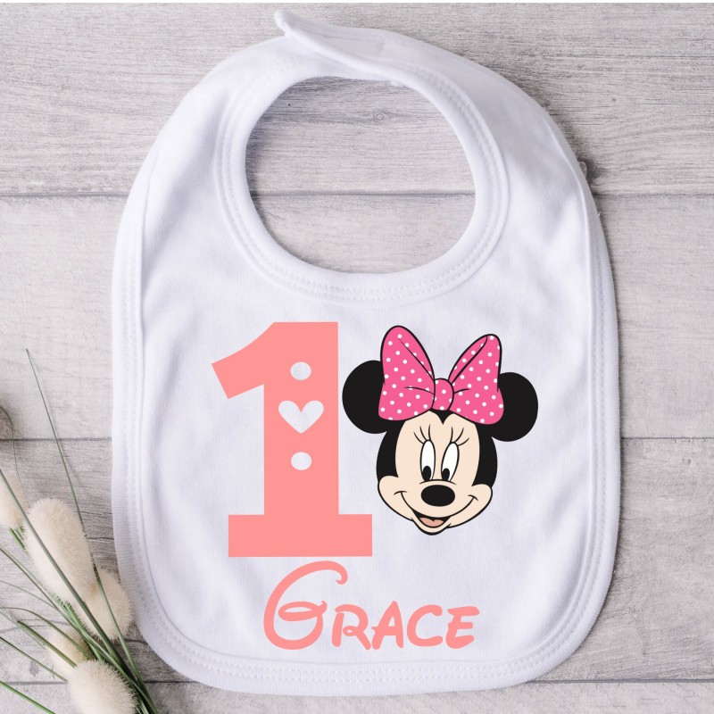 Personalised Birthday Bib Minnie Mouse