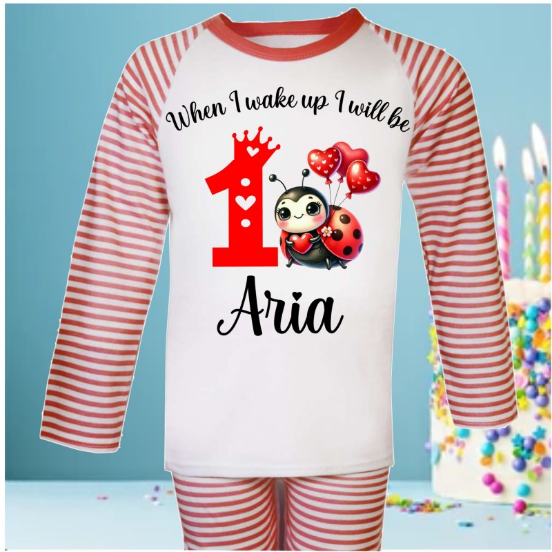 Personalised Birthday Pjs Ladybug