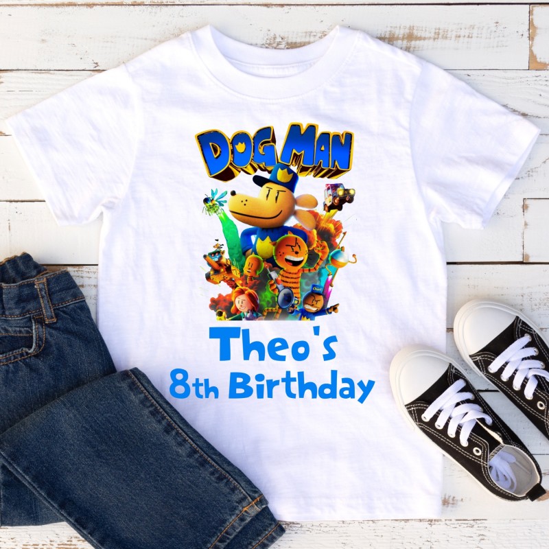 Personalised Birthday T-shirt Dog Man