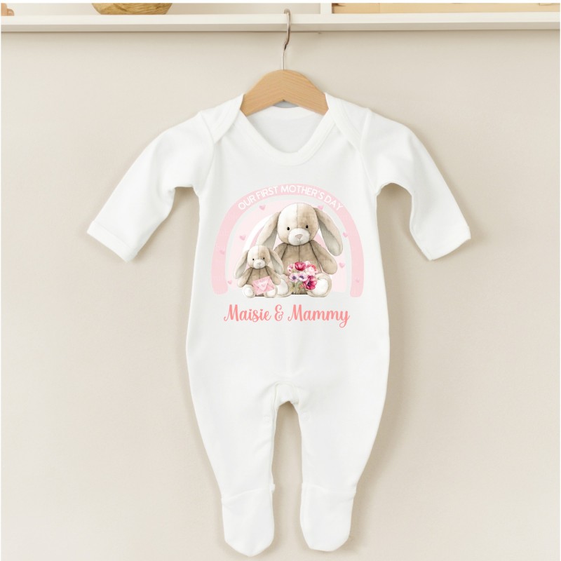 Personalised Mother's Day Baby grow pink