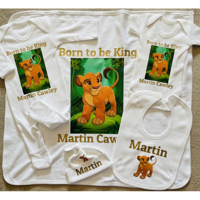 Personalised Lion King baby set